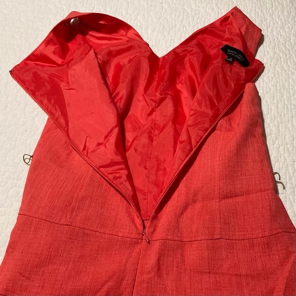 Evan Picone Coral Sleeveless V-Neck A-Line Dress - Picture 12 of 14